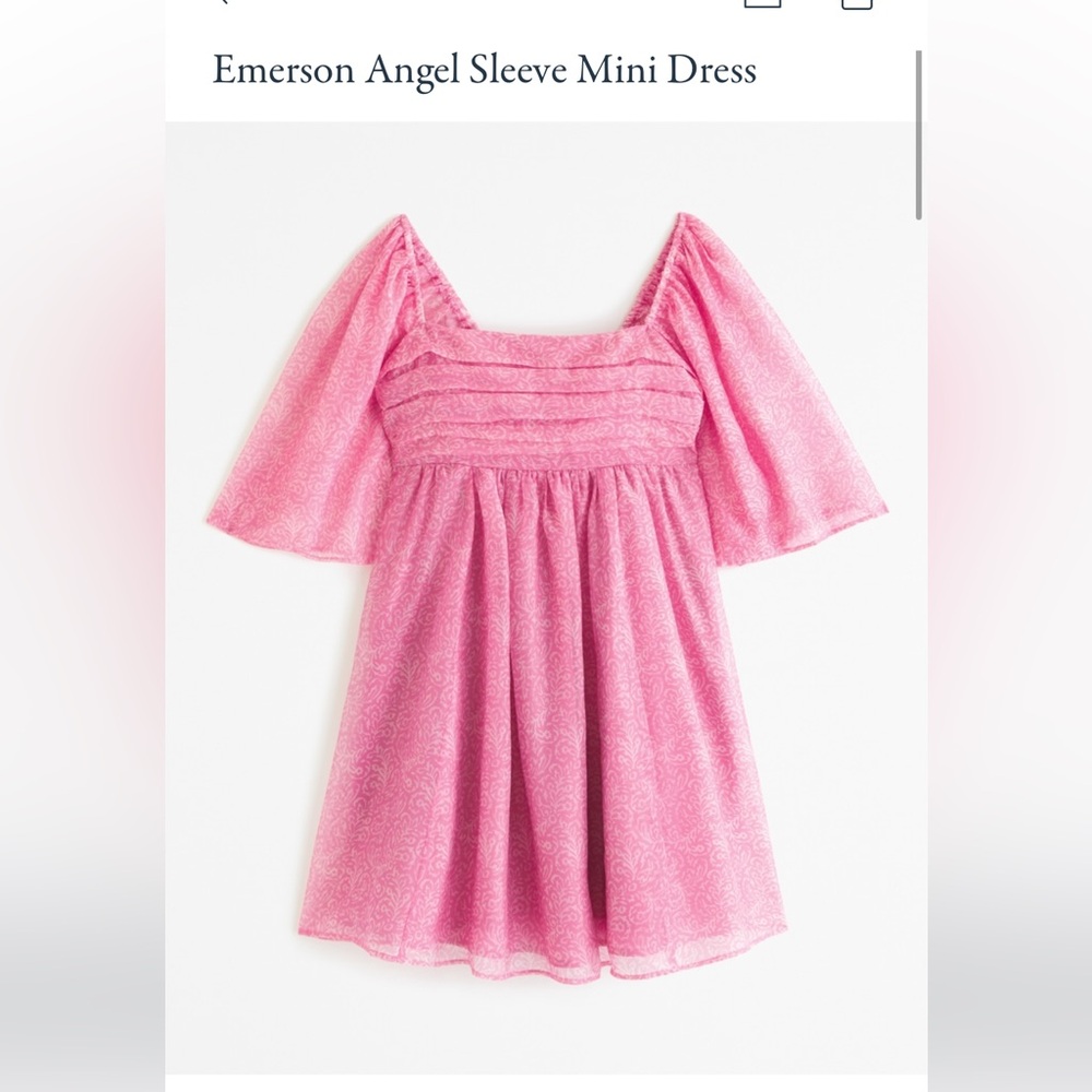 NWT A+F pink Emerson Angel Sleeve Mini Dress